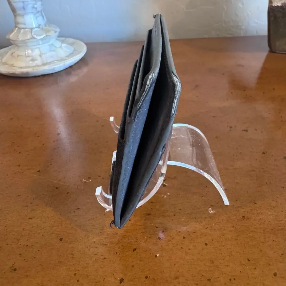Gucci GG Supreme Card Holder Black Gray Authentic